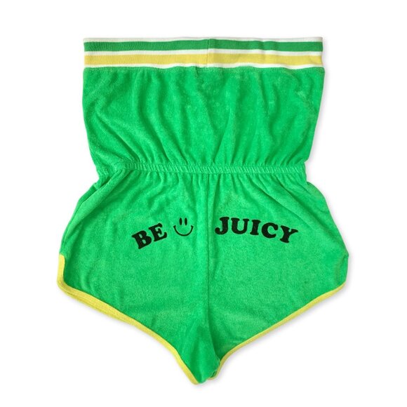 Y2K Juicy Couture Black Label Terry Cloth Shorts One Piece Romper Retro Sporty - Picture 5 of 15
